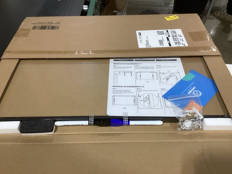 Condition photo showing Good Condition for ARCOBIS Dry Erase Calendar with Cork Board for Wall, 24"x 18" Magnetic Calendar Whiteboard with Black Frame, Monthly Combination Board for School, Home, Office Black 24" x 18"