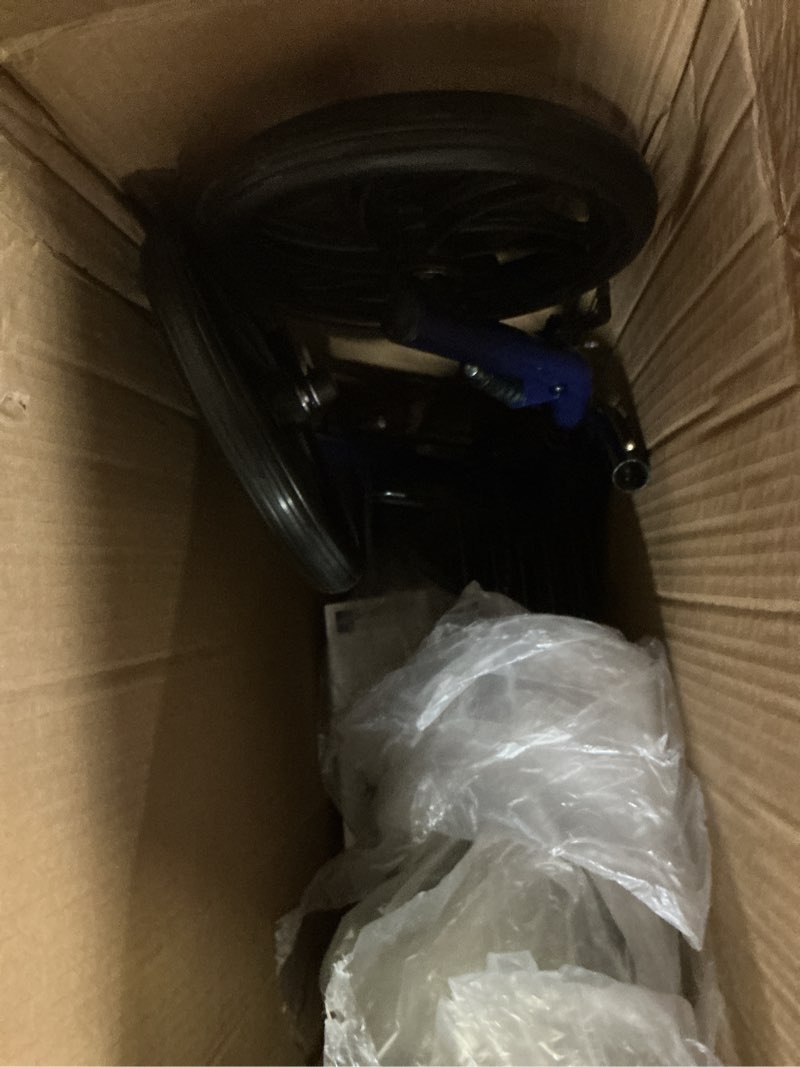 Condition photo showing New/Like New for Medline Steel Rollator Walker with Seat, Blue, 300 lb. Weight Capacity, 8” Wheels, Foldable, Adjustable Handles, For Seniors, For Mobility Impairment