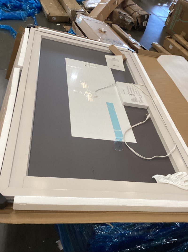 Condition photo showing Good Condition for loaao 60x36 led bathroom mirror with lights, anti-fog, dimmable, backlit + front lit, lighted bathroom vanity mirror for wall, memory function, tempered glass, etl listed led 36"l x 60"w