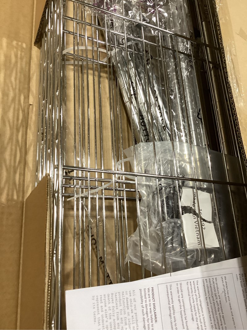 Condition photo showing Good Condition for 14" D×36" W×54" H Commercial Wire Shelving Unit Metal Shelf with 4 Tier Adjustable Layer Rack Strong Steel for Restaurant Garage Pantry Kitchen Garage?Chrome Chrome 36×14×54