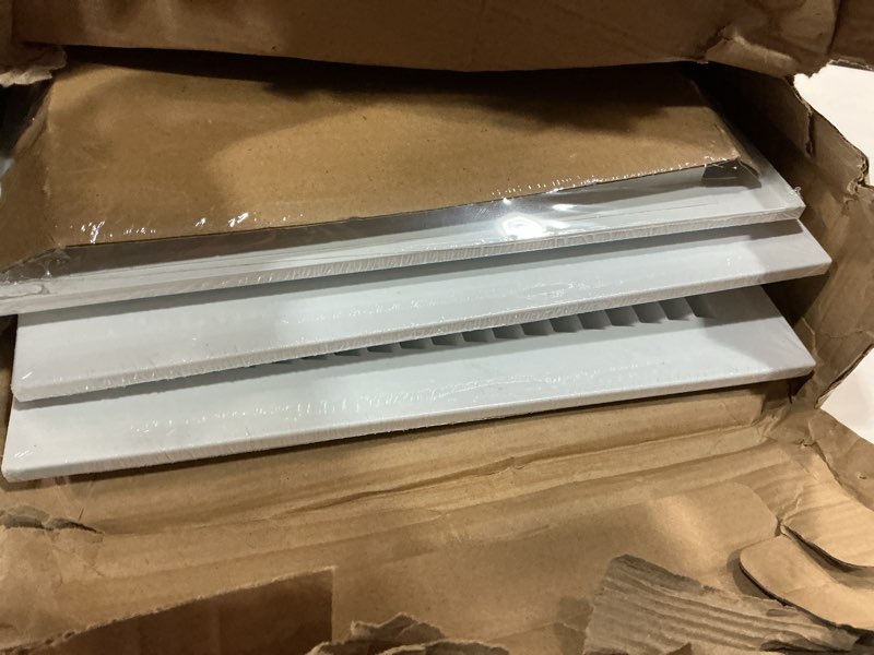 Condition photo showing New/Like New for wesiti 6 pcs vent covers for home ceiling 6 x 10 ceiling register 2 way vents hvac sidewall air register solid steel manual adjuster for home bathroom toilet office(white)