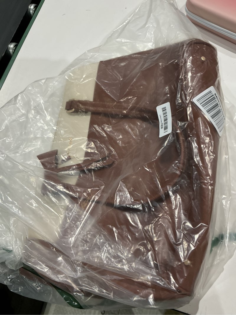 Condition photo showing Good Condition for lovevook work tote bag with lunch compartment, 3 in 1 laptop tote bag for women with giant tumbler holder for teacher, nurse, travel, office, daily white-brown-t 15.6 inch