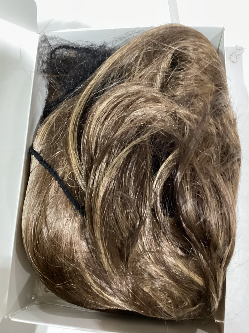 Condition photo showing item condition for FESHFEN Long Wigs with Bangs, Synthetic Natural Looking Layered Straight Hair Wig for Women Daily Party Use 18 inch, Brown Mixed Blonde 18 Inch Brown Mixed Blonde