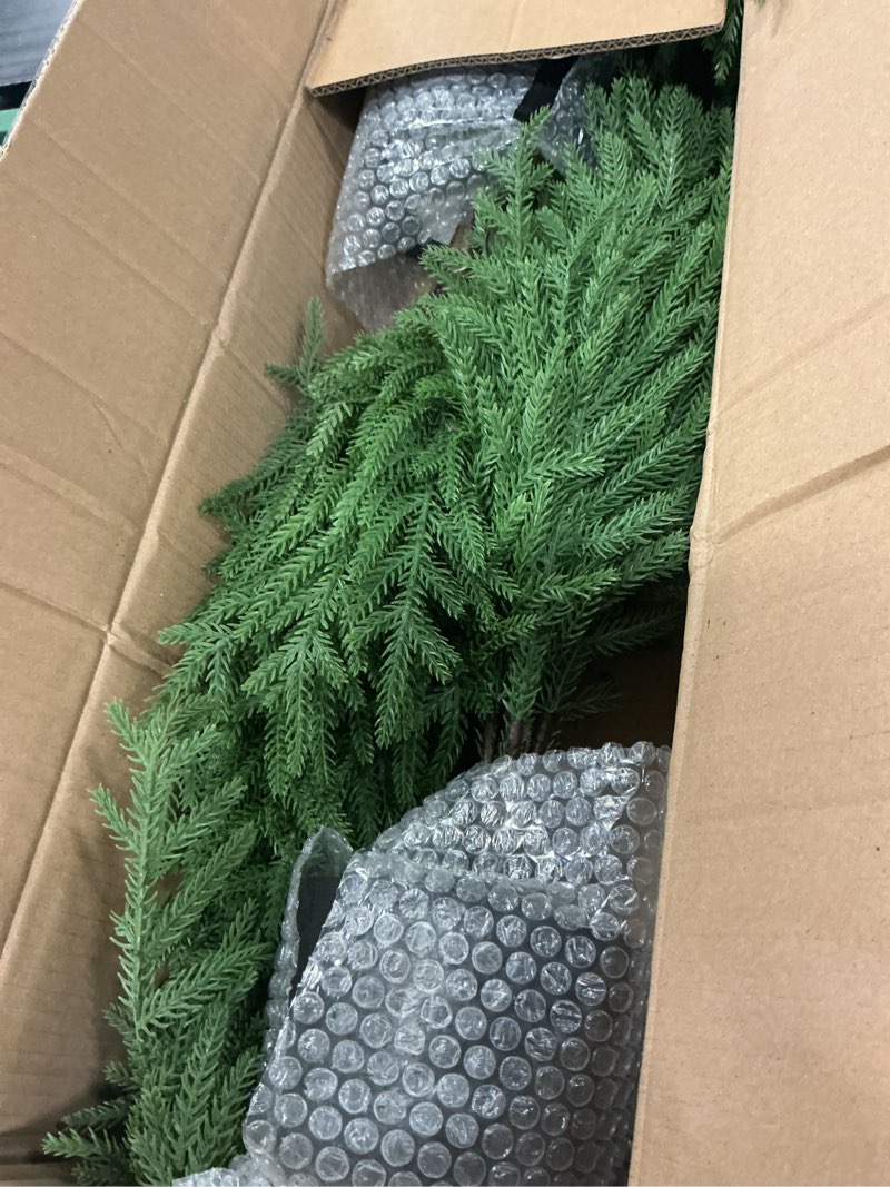 Condition photo showing Good Condition for Norfolk Pine Christmas Tree Real Touch Faux Holiday Tree with Pot, Realistic Indoor Outdoor Decoration for Entryway, Living Room, Office, Apartment (3FT-2Pack)