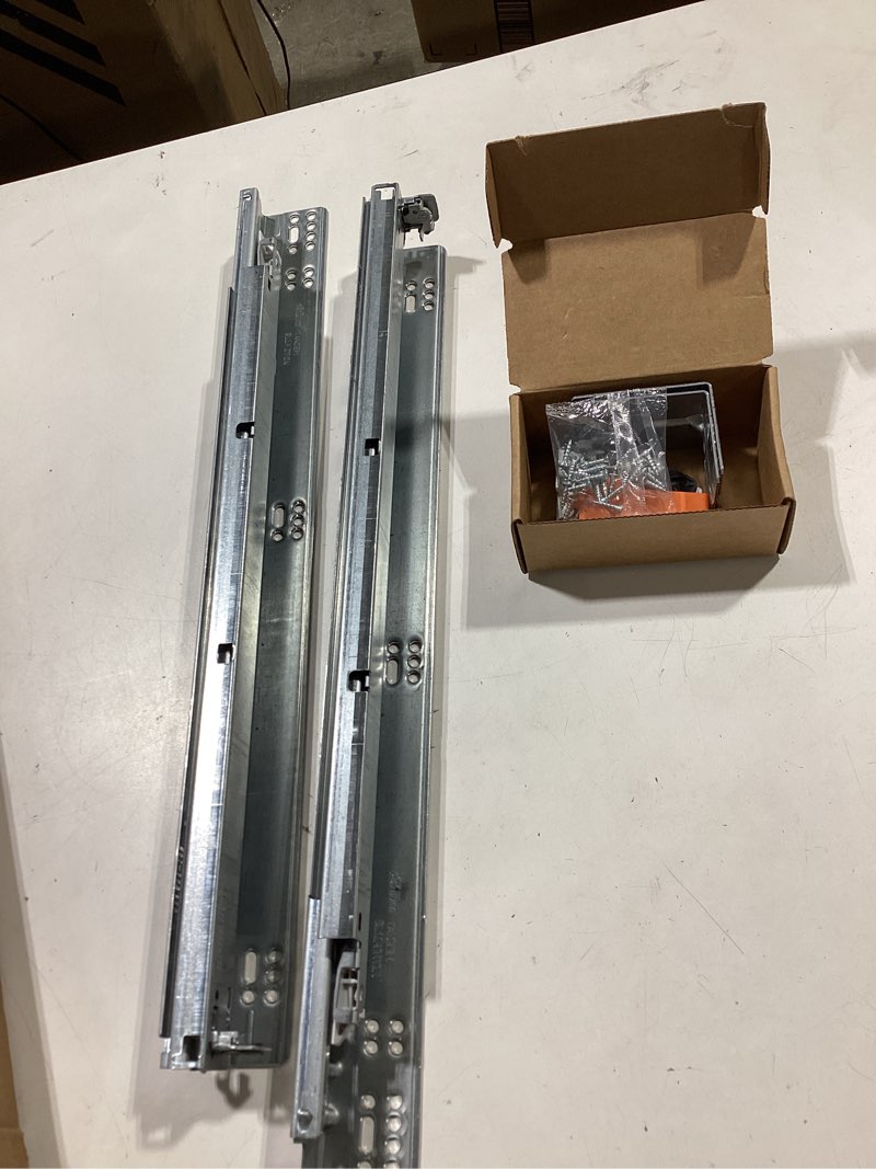 Condition photo showing New/Like New for blum tandem plus blumotion drawer slides complete pair, with runners 563h, locking devices, rear mounting brackets and screws (for face frame or frameless application) 21 inch