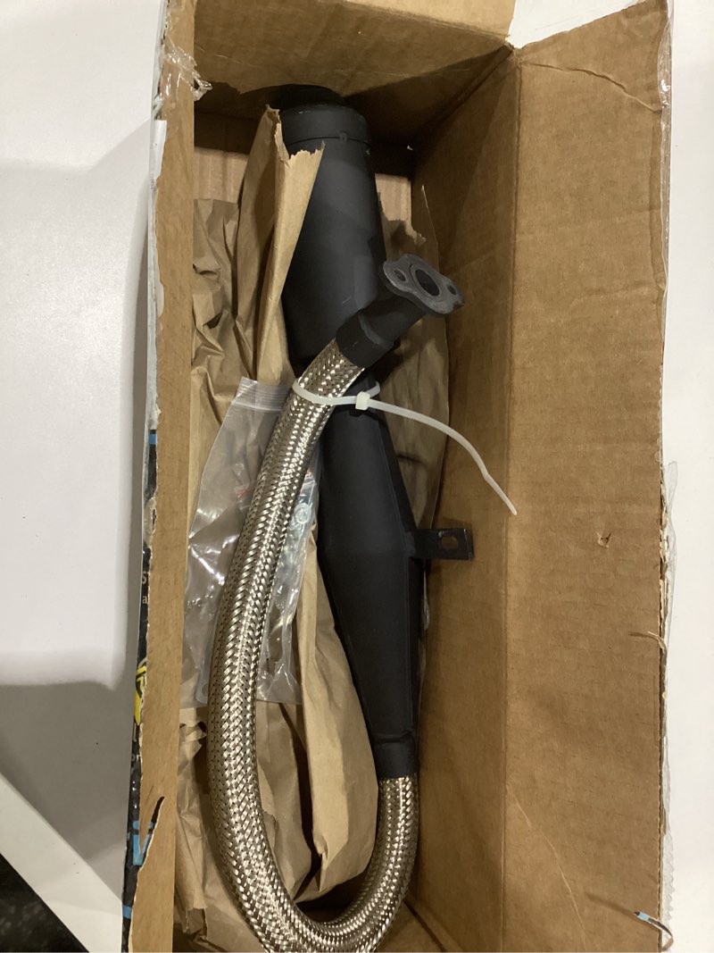Condition photo showing New/Like New for FVRITO Stainless Steel Flexible Exhaust Muffler Pipe Silencer Gasket for 2 Stroke 49cc 60cc 66cc 80cc 100cc Engine Gas Motorized Bicycle Motor Bike Black