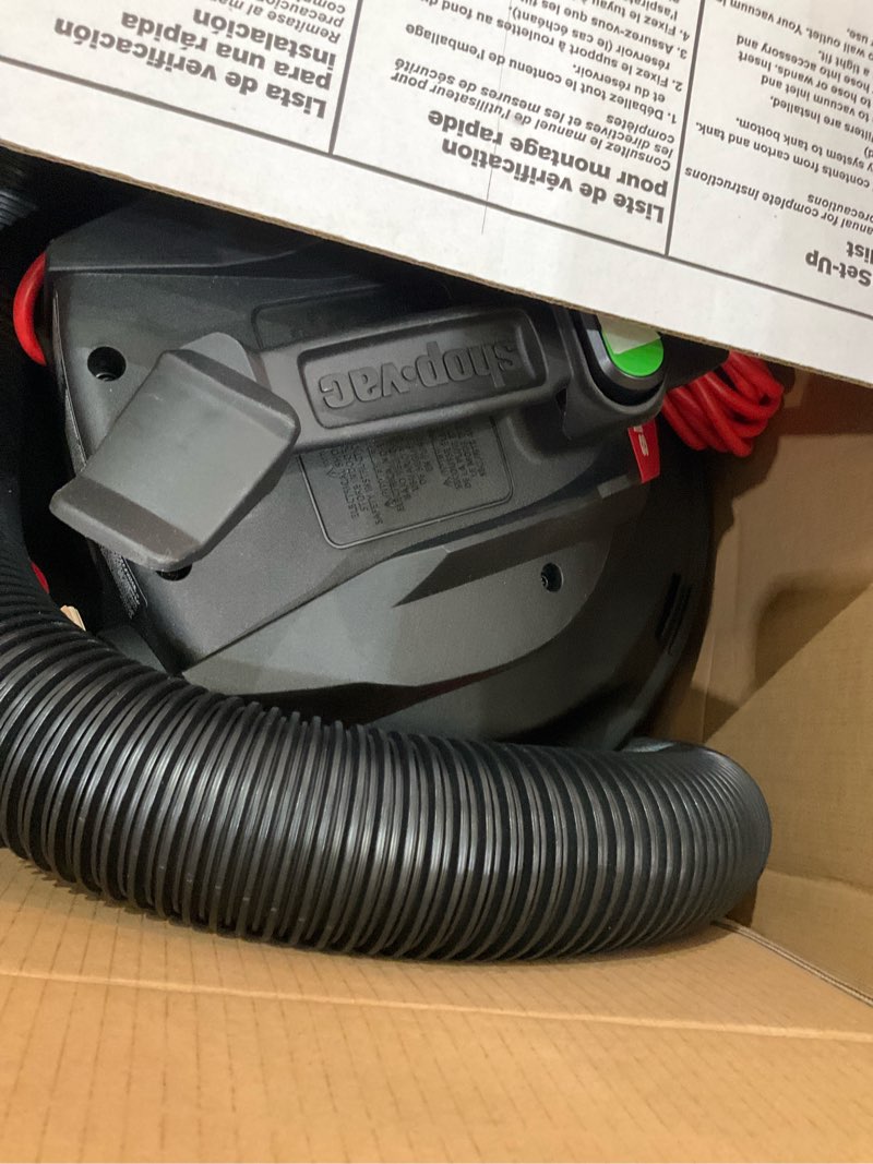 Condition photo showing As Is for shop-vac 12-gallon 6 hp corded wet/dry shop vacuum 