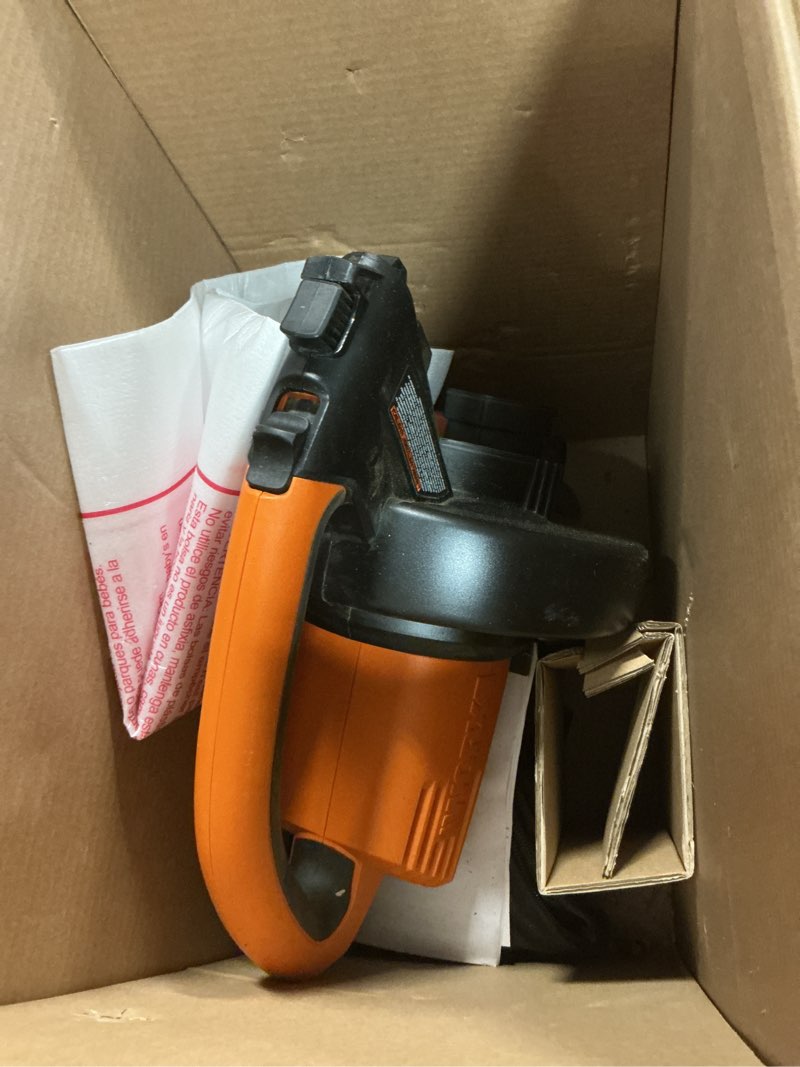 Condition photo showing As Is for WORX WG509 12 Amp Trivac, 3 in 1 Electric Leaf Blower, Leaf Vacuum & Leaf Mulcher for Lawn Care 350CFM Blower/Vac/Mulcher