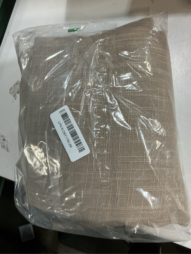 Condition photo showing Good Condition for lamit faux linen curtains 63 inches long for bedroom, back tab and rod pocket linen drapes light filtering semi sheer curtains for small window/farmhouse, 2 panels (52 x 63 inch, brown) 52"w x 63"l (pack of 2) brown