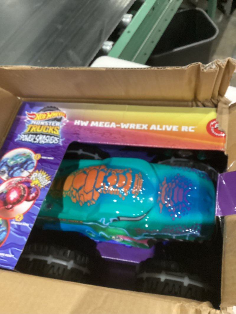 Condition photo showing Good Condition for Hot Wheels Monster Trucks 1:15 Scale Mega-Wrex Alive Battery-Powered RC Vehicle with Lights & Sounds