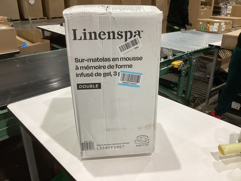 Condition photo showing Good Condition for LINENSPA Memory Foam Mattress Topper - 3 Inch Gel Infused Memory Foam - Plush Feel - Cooling and Pressure Relieving - CertiPUR Certified - Dorm Room Essentials - Full Size Full 3 Inch Classic Gel