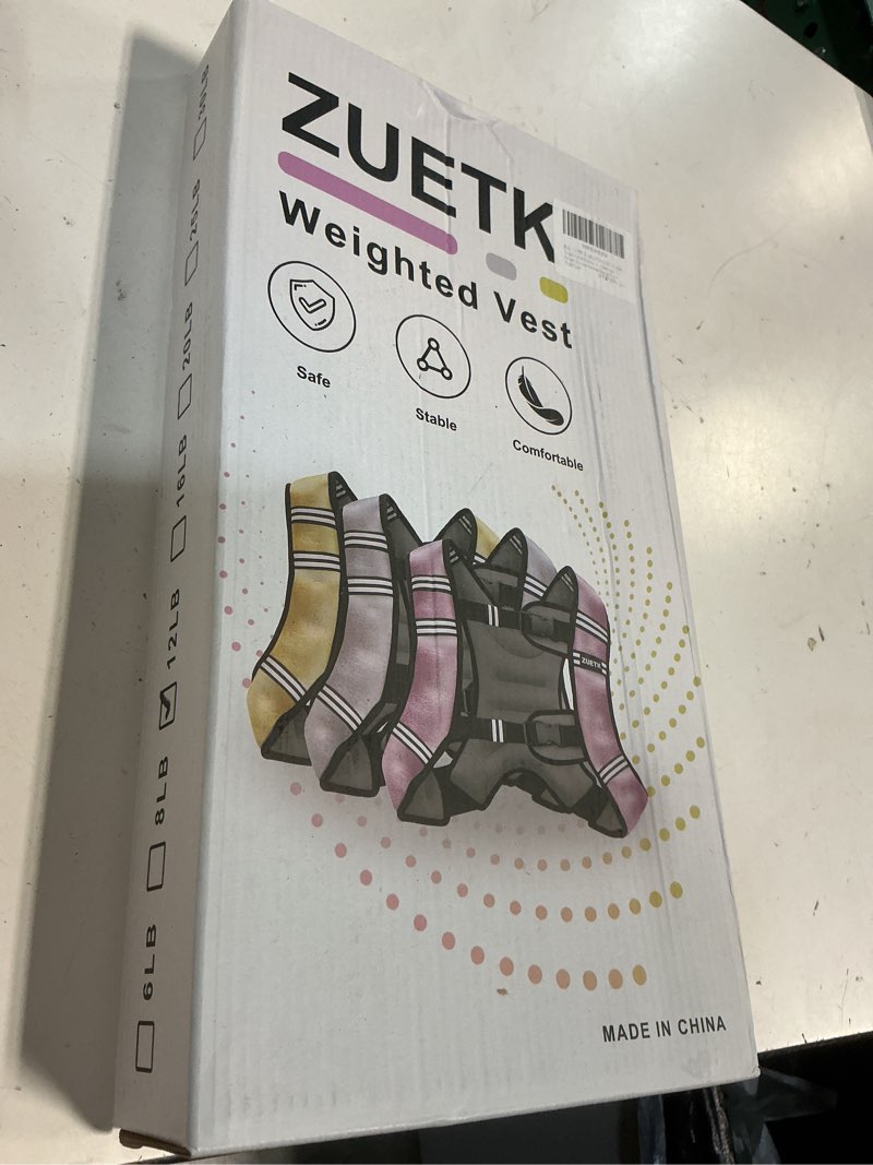 Condition photo showing New/Like New for weighted vest, 6lb/8lb/12lb/16lb/20lb/25lb/30lb weight vest with reflective stripe, weighted vest for men women workout equipment for strength training, running, jogging, fitness, weight loss 12lb pu-silver