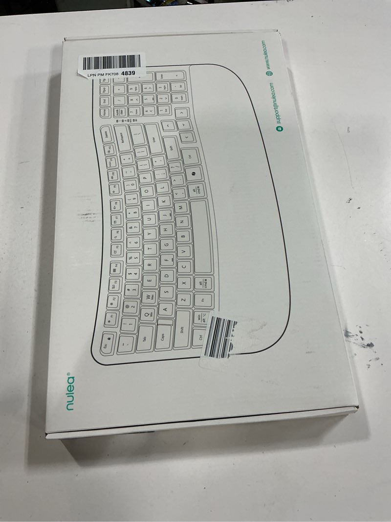 Condition photo showing New/Like New for Nulea RT08 Wave Keys Wireless Ergonomic Keyboard with Cushioned Palm Rest, 2.4GHz Ergo Cordless USB Computer Keyboard, Comfortable Natural Typing, for Laptop, Mac, Windows Black