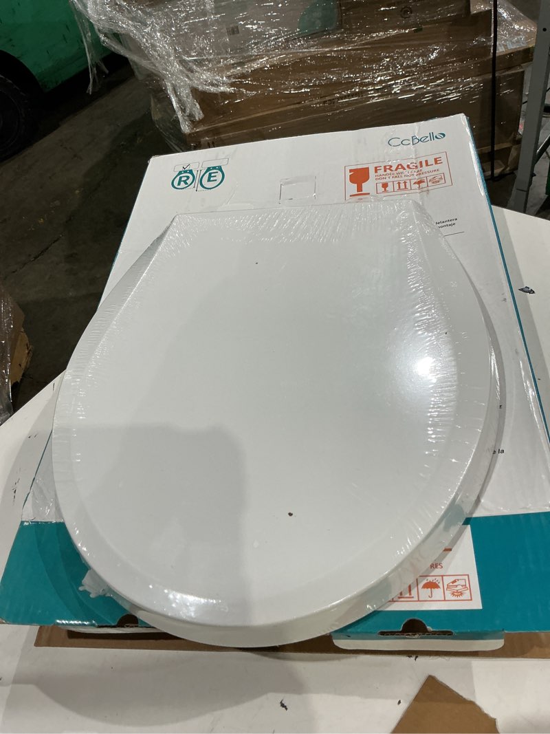 Condition photo showing Good Condition for toilet seat with toddler seat built in, potty training toilet seat, fits both adult and child, slow-close, toddler toilet seat attachment, round, heavy duty, white(16.5”) white round