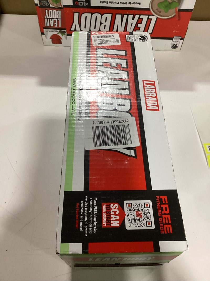 Condition photo showing Good Condition for Labrada Lean Body Ready-to-Drink Mint Chocolate Protein Shake, 40g Protein, Whey Blend, 0 Sugar, Gluten Free, 22 Vitamins & Minerals, (Recyclable Carton & Lid - Pack of 12) LABRADA