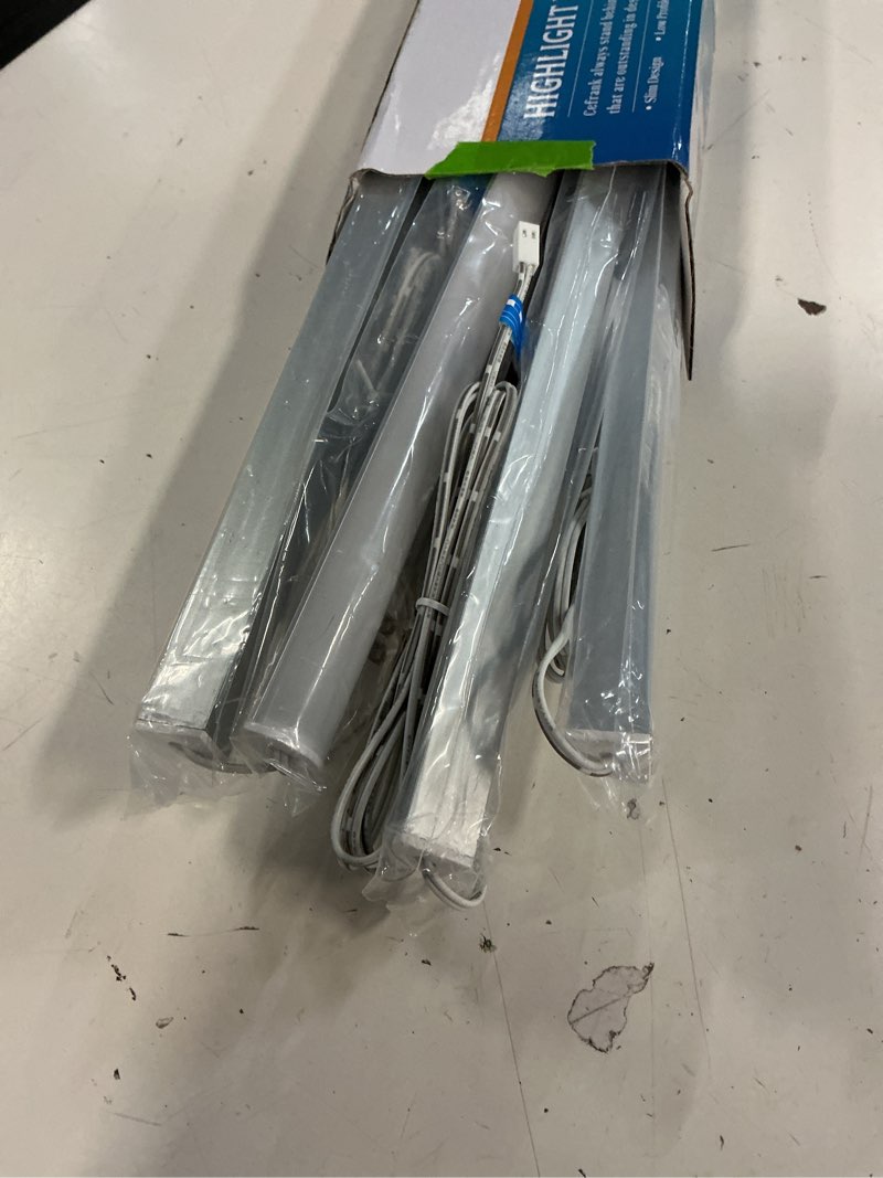 Condition photo showing Good Condition for cabinet lighting, 4pcs 12" v-shape bright led light bars for under cabinet, gun safe, locker, closet, under counter, shelf, showcase - 1200lm 12w - pure white (6000k)