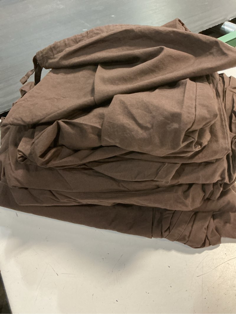 Condition photo showing Good Condition for organic crisp percale sheet set, king, espresso brown/carmal