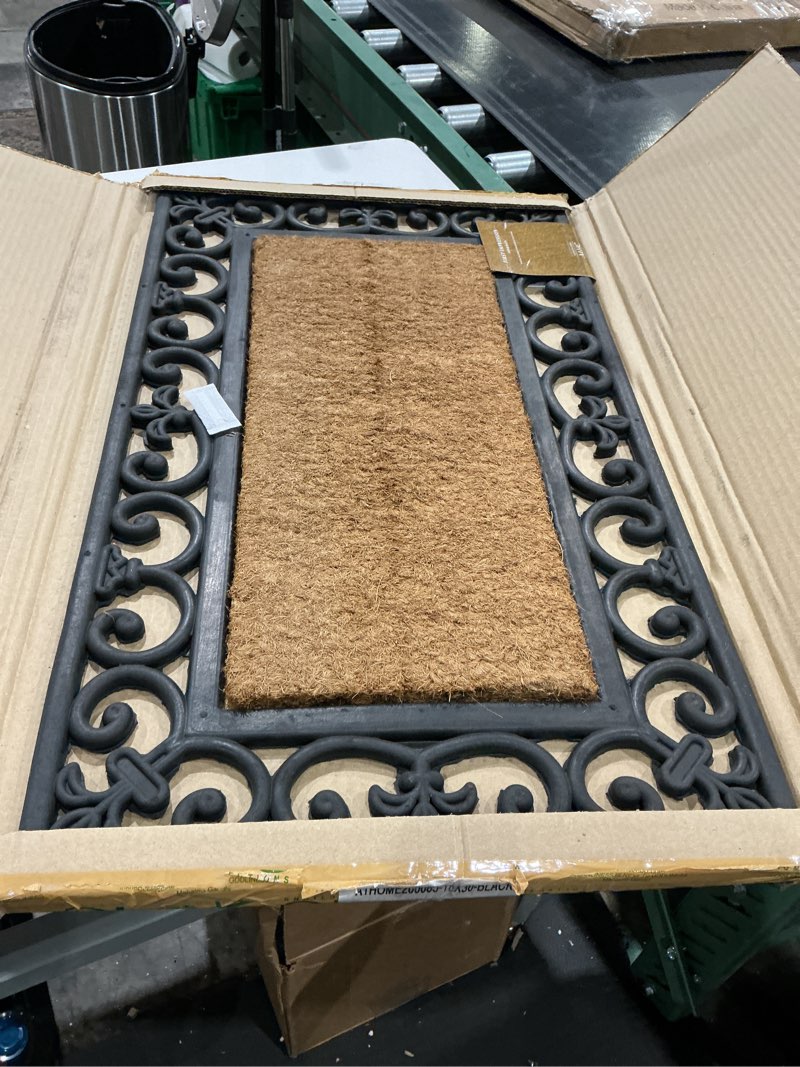 Condition photo showing Good Condition for a1hc natural coir and rubber large door mat, 18" x 30", thick durable doormats for door entrance, heavy duty, thin profile door mat, easy to clean,long lasting front door entry doormat rectangle paisley black