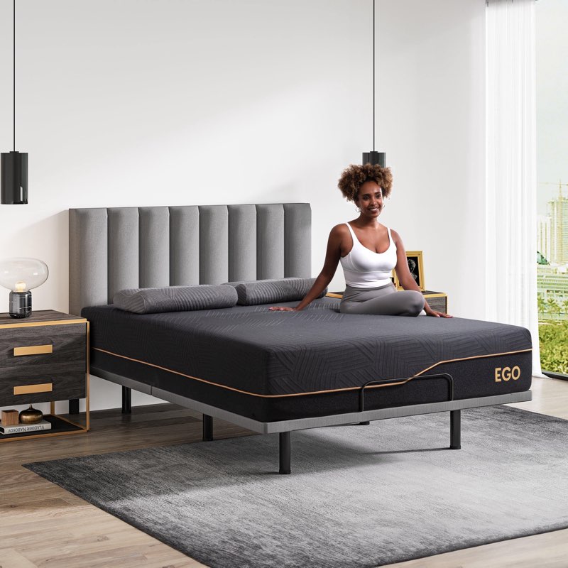 egohome ego black 14” king mattress 