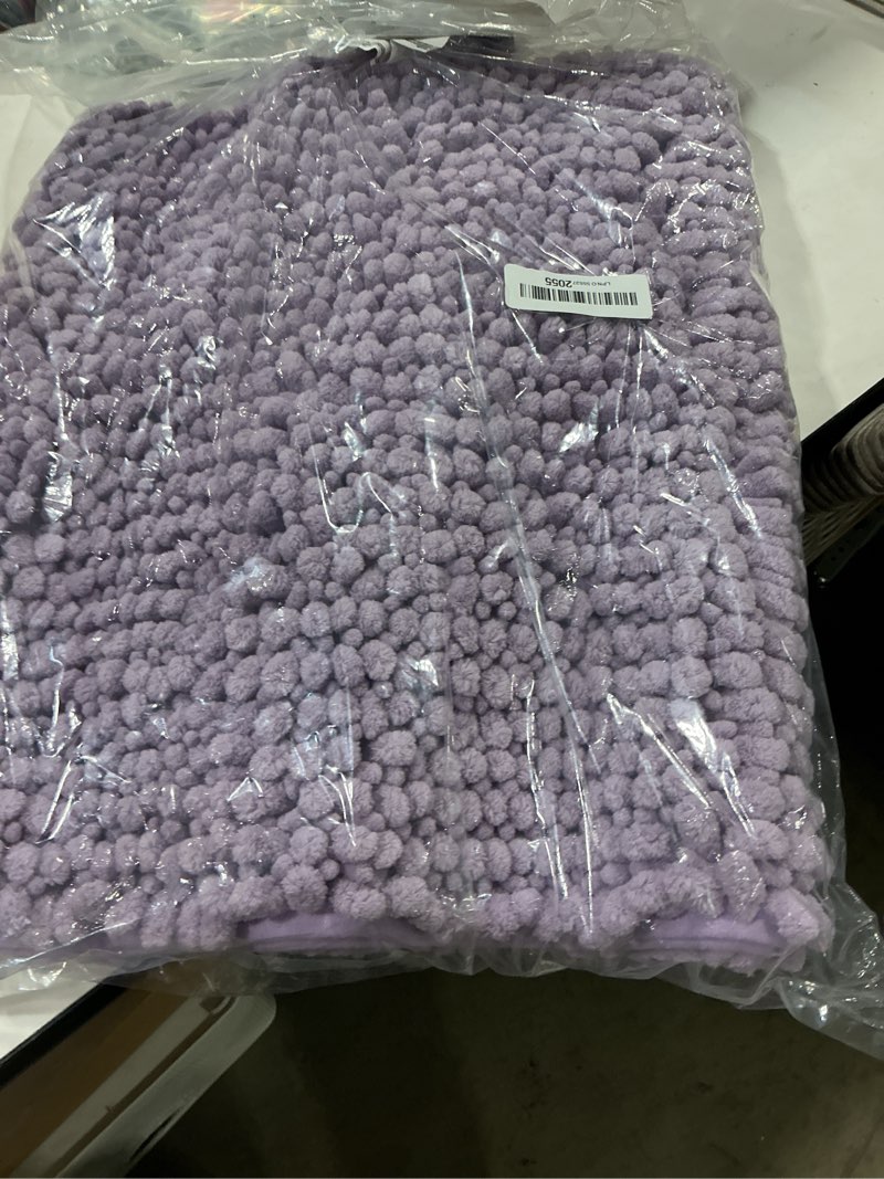Condition photo showing Good Condition for olanly thick chenille runner bathroom rugs mats 47x17, lavender | soft absorbent bath rugs, rubber backing, machine wash dry, bath mats for bathroom, tub and shower, home decor accessories lavender rectangular 47" x 17"