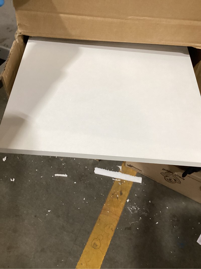 Condition photo showing New/Like New for wlive white dresser tv stand for 45, 50, 55 inch tv, entertainment center with led lights & charging station, chest of drawers with 8 fabric drawers and open shelves for living room, hallway, wood top