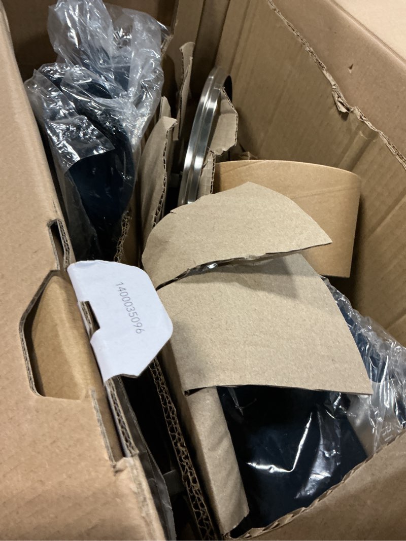 Condition photo showing Good Condition for greenpan x bobby flay 13 piece nonstick cookware pots and pans set, pfas-free diamond ceramic, induction suitable, easy clean dishwasher & oven safe, stay-cool silicone handles, glass lids, navy blue 13 piece cookware set navy blue