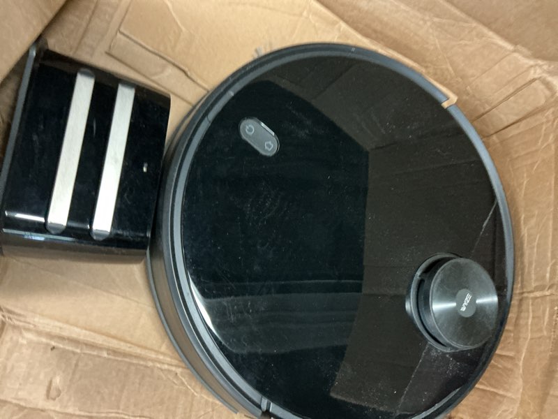 Condition photo showing As Is for wyze robot vacuum with lidar mapping technology, 2100pa suction, no-go zone, wi-fi connected, self-charging, ideal for pet hair, hard floors and carpets