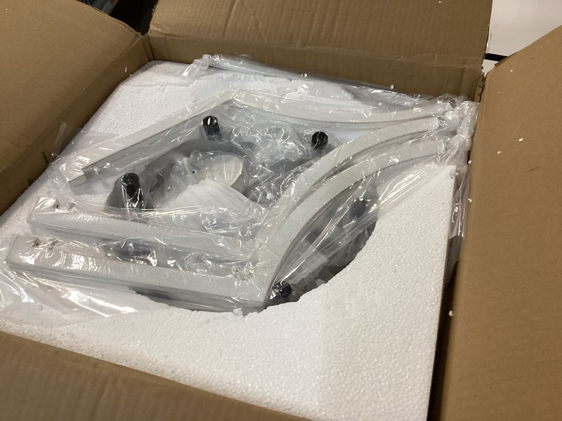 Condition photo showing Good Condition for 6-Light Farmhouse Chandelier, Distressed White Hanging Pendant Lighting, Convertible Semi Flush Mount Ceiling Light Fixture Rustic Metal Chandeliers for Dining Room Kitchen Foyer Entryway