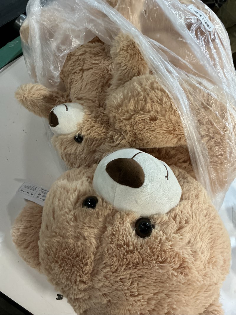 Condition photo showing Good Condition for muiteiur 39 inch giant teddy bear, fun mom bear plush with attached baby, large soft plush toy gift for kids girlfriend boy (light brown) mom bear-light brown