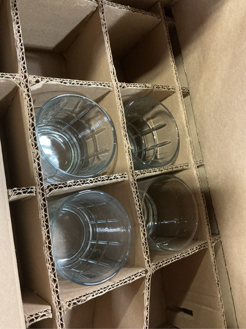 Condition photo showing Good Condition for Libbey Province Tumbler and Rocks Glass Set, Elegant Drinkware Glasses Set, Tall Drinking Glasses with Modern Lines, Drinking Glasses Set of 16 16 Piece Assortment