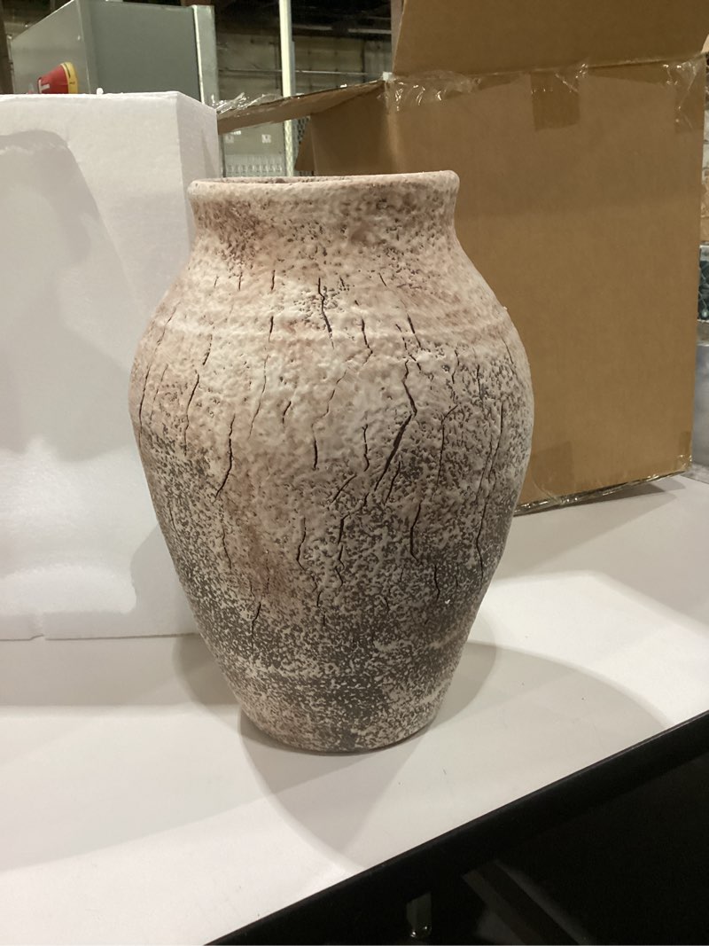 Condition photo showing Good Condition for SIMILAR TO PICTURES ALMA Unique Bubble Vintage Vase for Table Centerpiece, Large Ceramic Vase for Flowers Arrangement, Round Rustic Terracotta Vases for Dresser Decor, Textured Organic Vases for Aesthetic Room Decor Bubble-9.5\" Peachy Beige