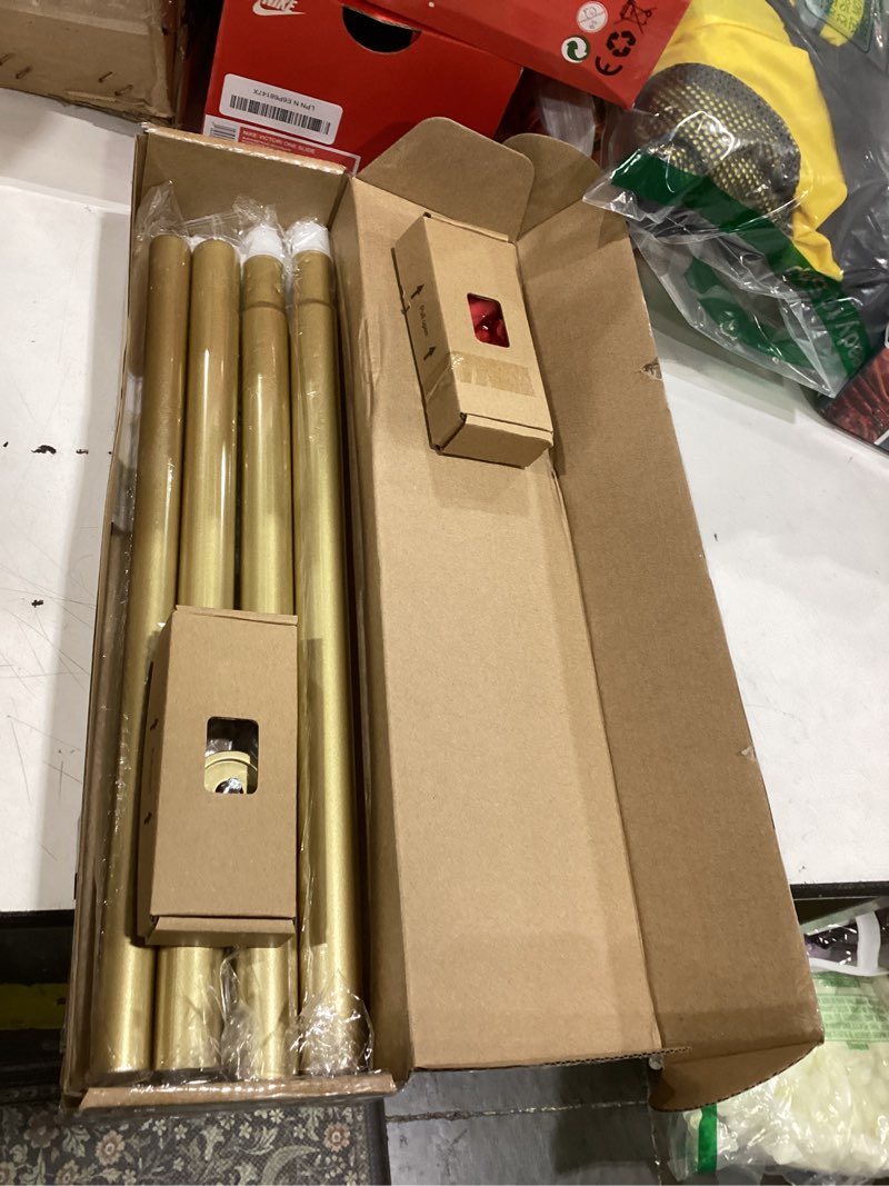 Condition photo showing Good Condition for kamanina gold curtain rod 32 to 58 inch (2.6-4.8 feet), 1 inch adjustable heavy duty curtain rods, modern decorative drapery rods with end cap (32"-58")