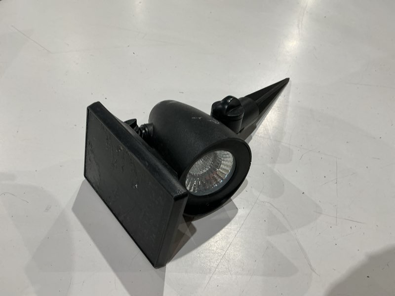 Condition photo showing As Is for harbor breeze 60 -lumens 1 -watt black warm white solar led spot light