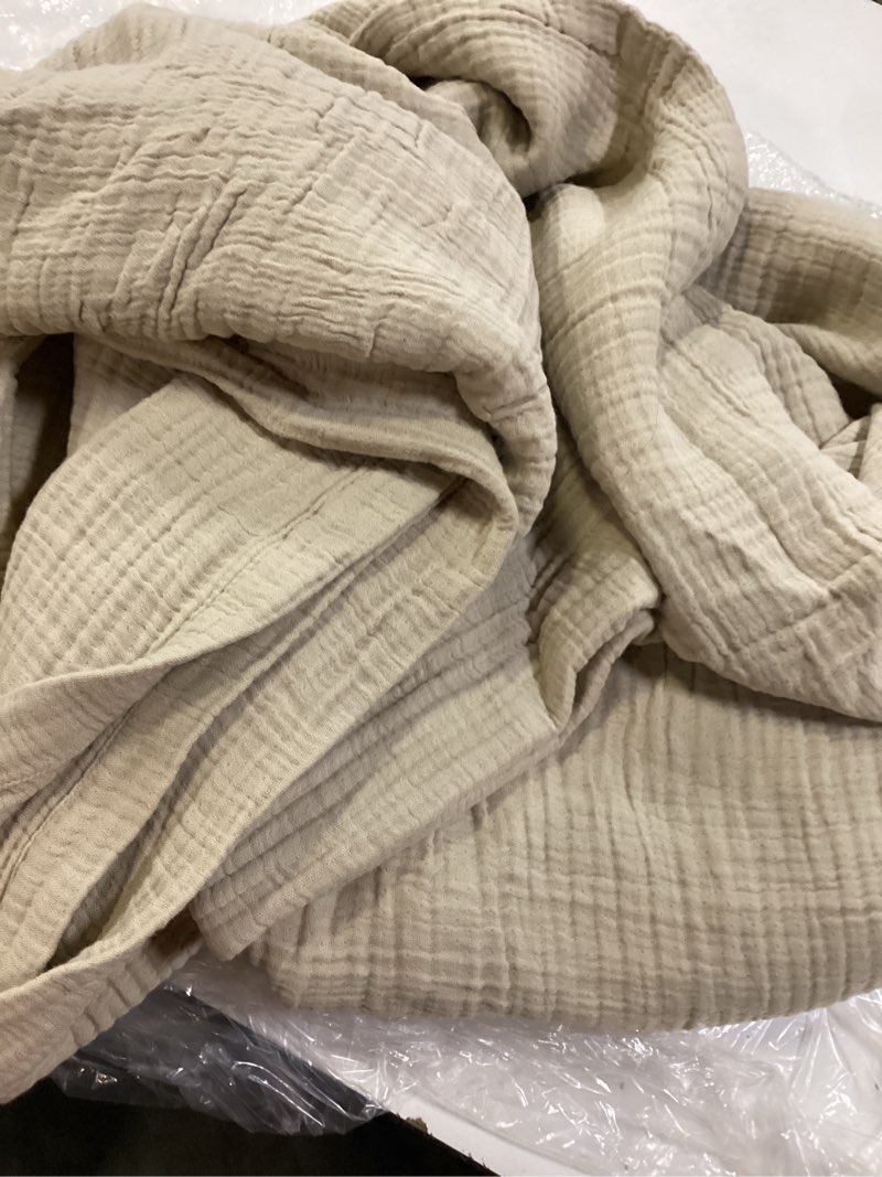 Condition photo showing Good Condition for nwot quince home organic airy gauze throw blanket dune one size queen