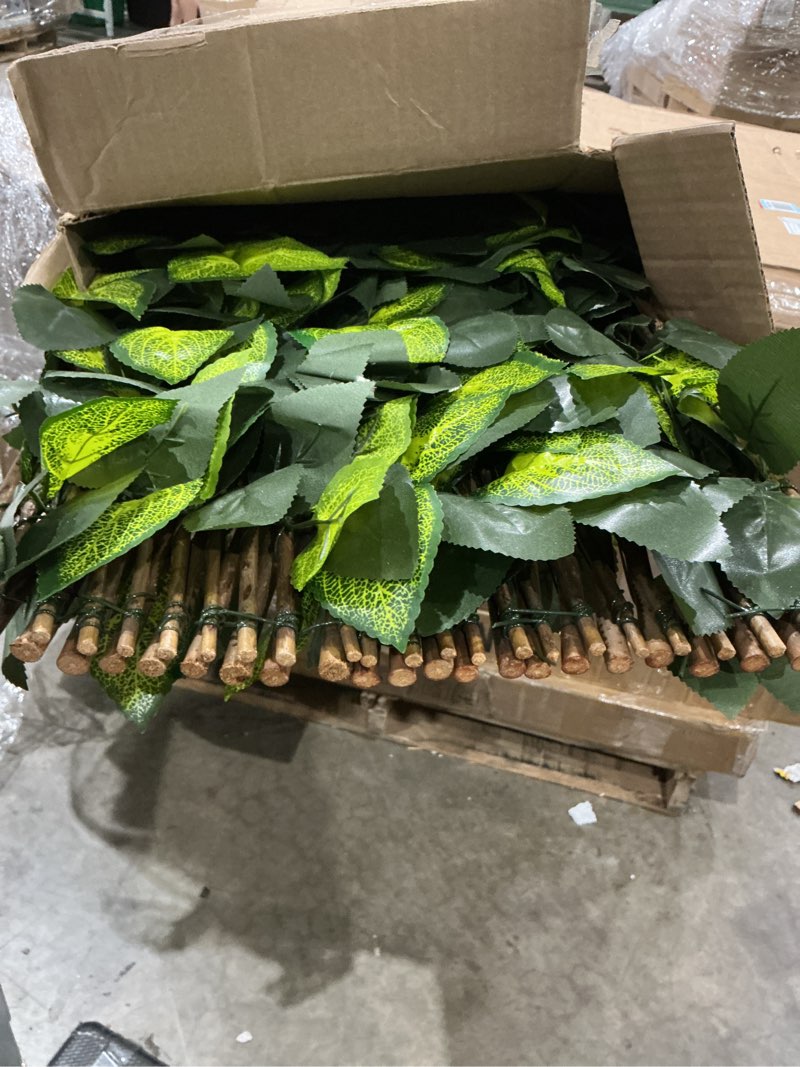 Condition photo showing As Is for not exact similar to glant expandable fence privacy screen for balcony patio outdoor,decorative faux ivy fencing panel,artificial hedges (single sided leaves) (1, green-ivy) 1 green-ivy