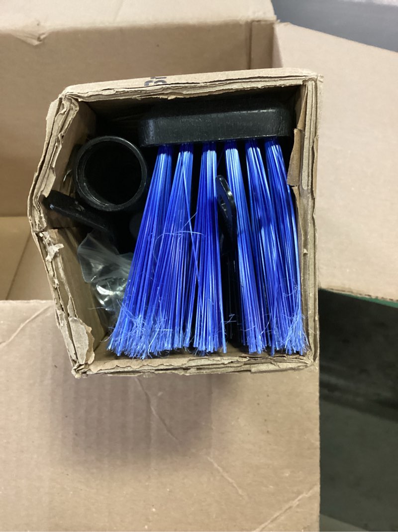 Condition photo showing As Is for 24 inches Push Broom Outdoor for Deck Driveway Garage Yard Patio Concrete Floor Cleaning-Blue 24 Inches Heavy Duty