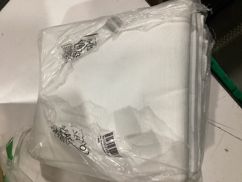 Condition photo showing Good Condition for bedding craft white cotton tab top curtains 50x84 set of 2, 84-inch white drapes for living room, washable curtains, bedroom living room curtain