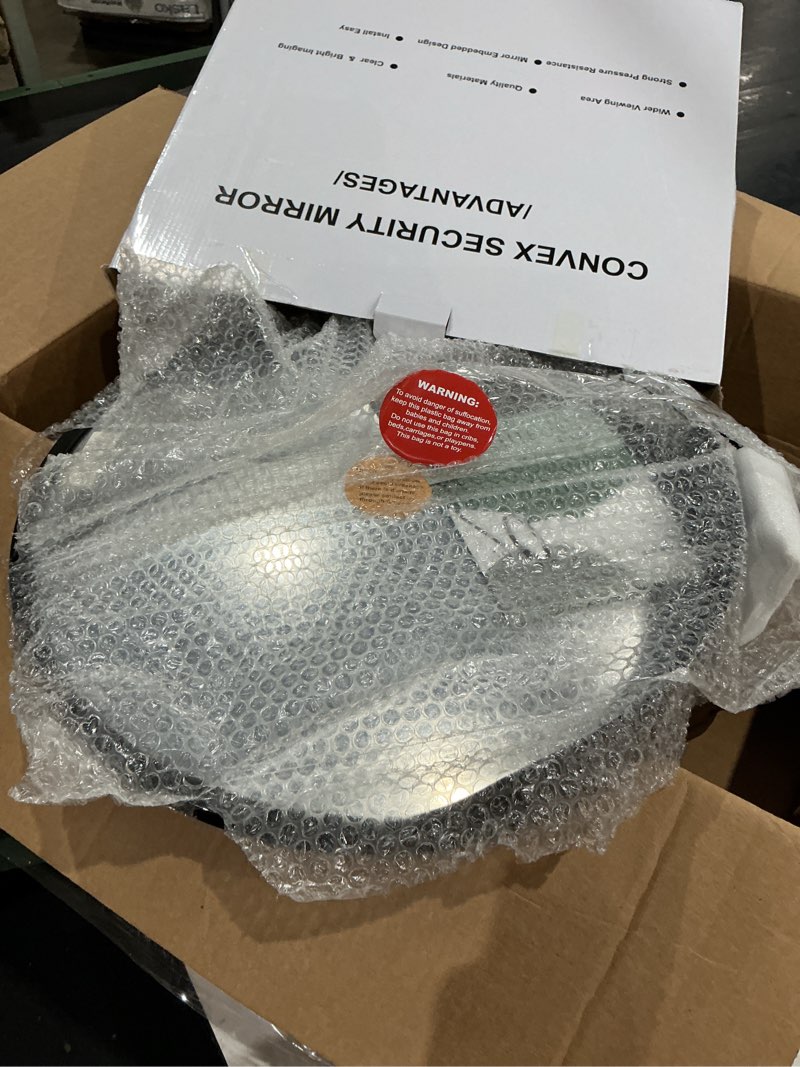 Condition photo showing Good Condition for 16" convex driveway mirror, upgrade wide angle view, adjustable blind spot mirror, traffic mirrors, security mirrors indoor and outdoor, parabolic safety mirrors 16inch 1