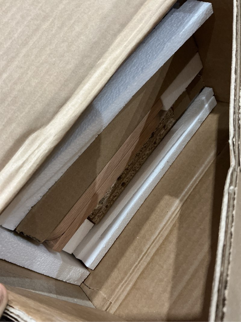 Condition photo showing As Is for bathroom wall storage cabinet hanging, fluted medicine cabinet with doors, wall mounted cupboard with adjustable shelf, wood over the toilet storage cabinets for kitchen, bathroom,natural