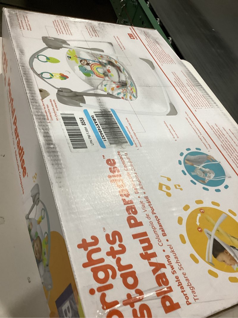 Condition photo showing Good Condition for Bright Starts Playful Paradise Portable Compact Automatic Baby Swing with Music, Unisex, Newborn +