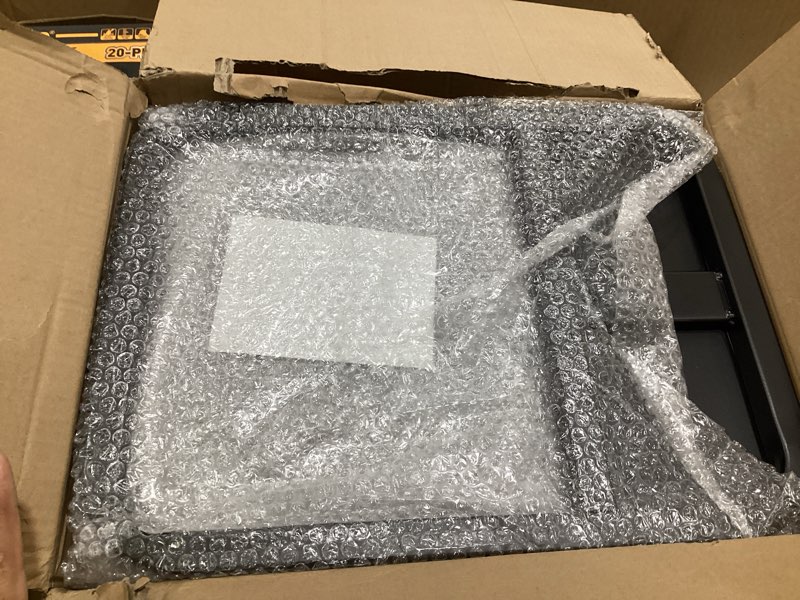 Condition photo showing Good Condition for kitstorack tv tray table, adjustable height & rounded metal corners, snack table for couch, sofa, bed, chair, living room, c shaped end side table for eating, dinner or laptop, small spaces, dark gray dark gray standard