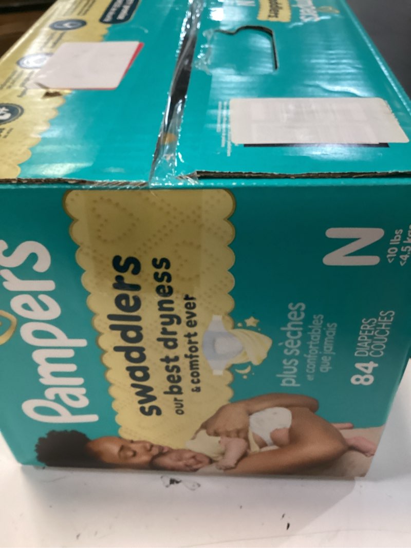 Condition photo showing New/Like New for pampers swaddlers diapers newborn - size 0, 84 count, ultra soft disposable baby diapers