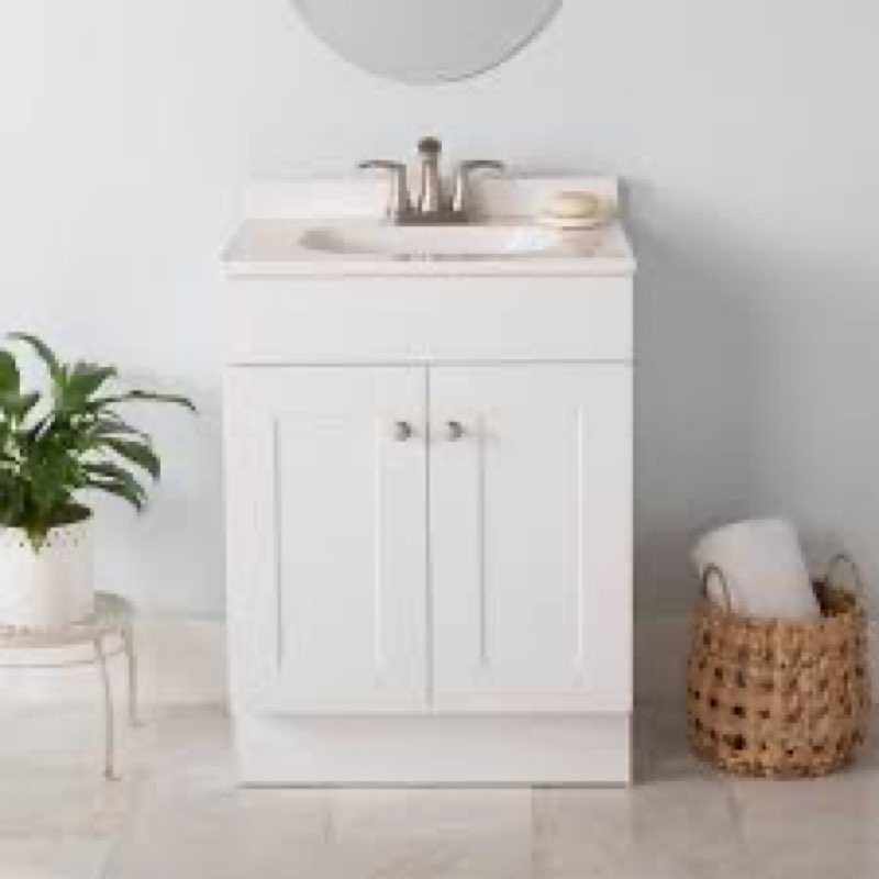 Project source 24” vanity with white cultured marble top