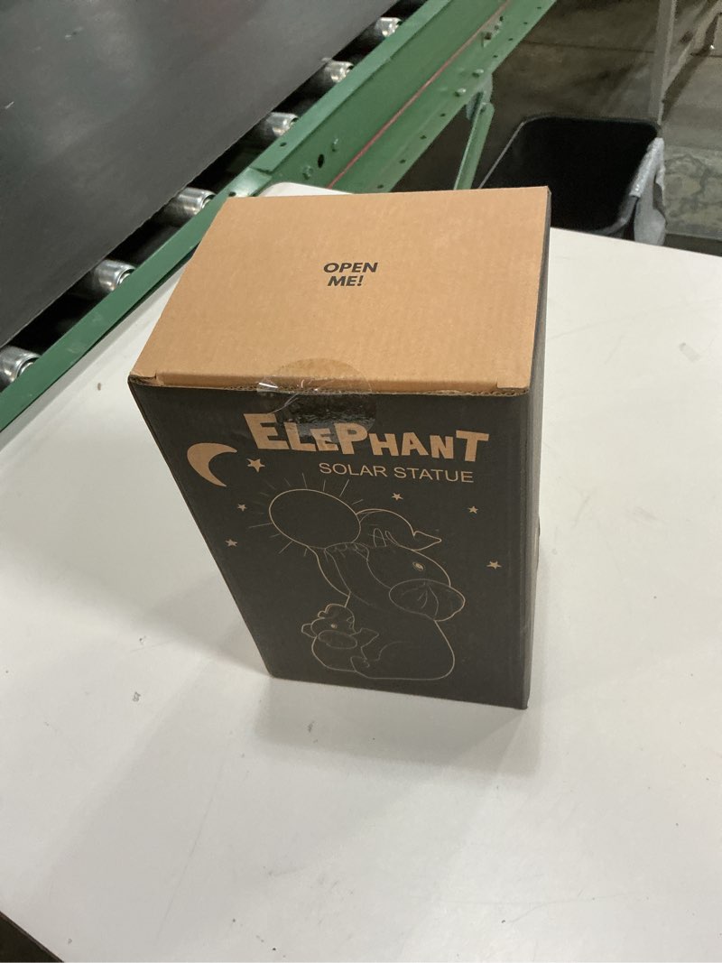 Condition photo showing New/Like New for Solar Elephants Outdoor Garden Statues: Outside Decor with Lights Clearance for Yard Art Lawn Ornaments Porch Patio Balcony Home House - Birthday Gifts for Grandma Mom Women Darkgray