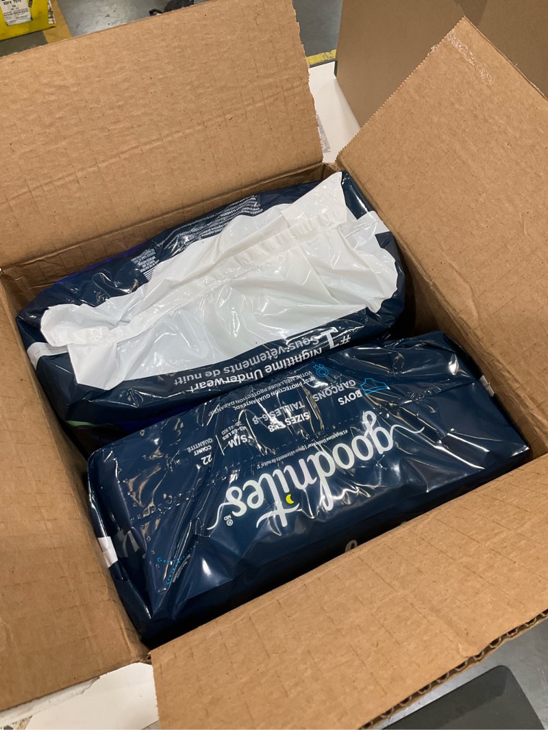 Condition photo showing Good Condition for Goodnites Boys' Nighttime Bedwetting Underwear, Size S/M (43-68 lbs), 44 Ct (2 Packs of 22), Packaging May Vary Small/Medium 44