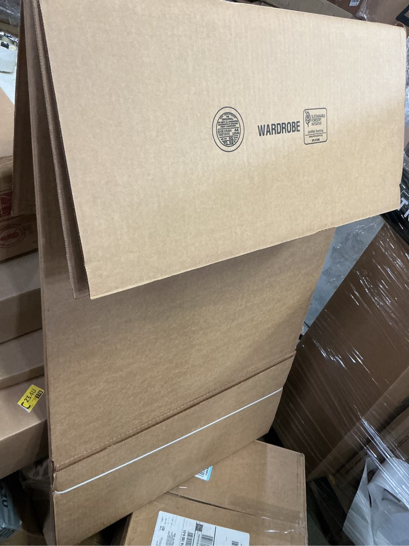 Condition photo showing Good Condition for amazon basics sturdy wardrobe moving boxes with hanger bar for packing clothes, easy to assemble, with handles, 20" x 20" x 34", brown, 3-pack brown 20" x 20" x 34"/3-pack
