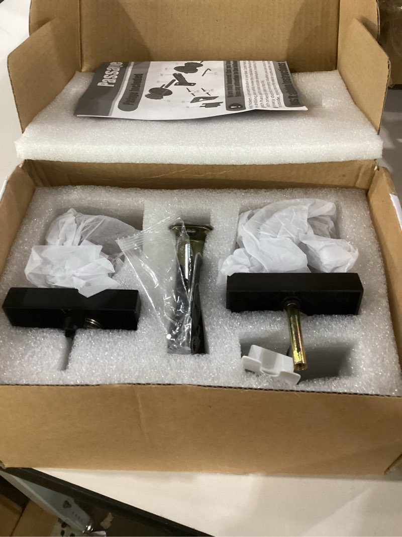 Condition photo showing New/Like New for coolnews passage door knobs interior champagne crystal glass door knob for hall and closet, matte black passage champagne crystal and black finish