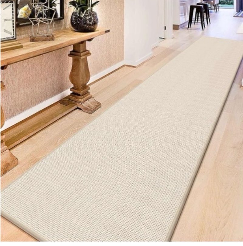 goylser 17ft jute running rugs for hallway, kitchen rug runner non slip washable hall runner rug, be