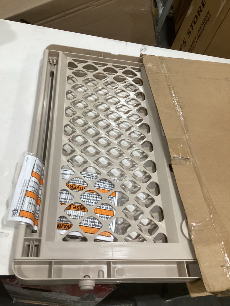 Condition photo showing As Is for toddleroo by north states - supergate ergo baby gate: plastic baby gate for stairs & doorways - adjustable indoor safety gate - made in usa - 26 to 42 inches wide - 26 inches tall - sand