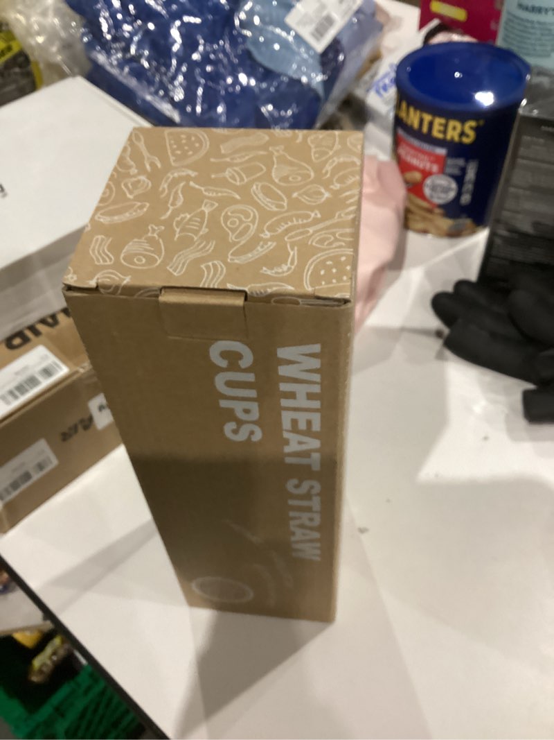 Condition photo showing Good Condition for Blue)))))))SINOGE Wheat Straw Cup Reusable Drinking Cups Set of 6 - Unbreakable & Lightweight Glasses Drinking Alternative to Plastic Tumblers Dishwasher Safe Cups for Kitchen 12 oz - Beige 12 oz Beige